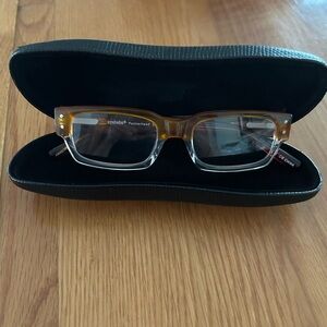 New with case Eyebobs Peckerhead Reading Glasses 1.00 clear tortoise